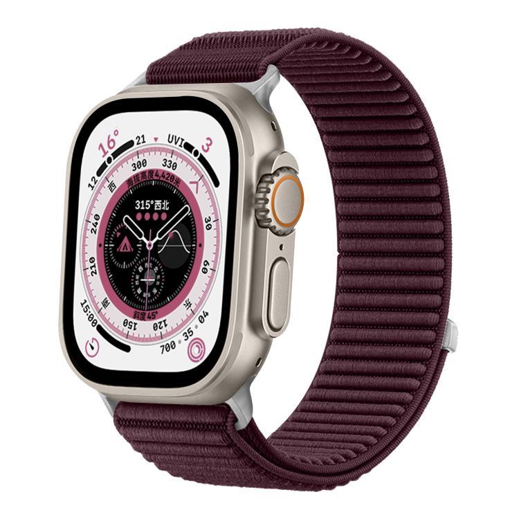 สายรัดนาฬิกาไนลอนถักตีนตุ๊กแกพร้อมอินเทอร์เฟซโลหะ สำหรับ Apple Watch 46mm / 49mm / 45mm / 44mm, สำหรับ Apple Watch 42mm / 41mm / 40mm / 38mm
