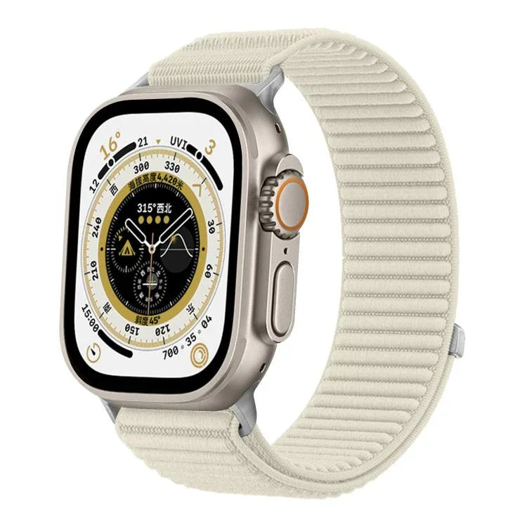 สายรัดนาฬิกาไนลอนถักตีนตุ๊กแกพร้อมอินเทอร์เฟซโลหะ สำหรับ Apple Watch 46mm / 49mm / 45mm / 44mm, สำหรับ Apple Watch 42mm / 41mm / 40mm / 38mm