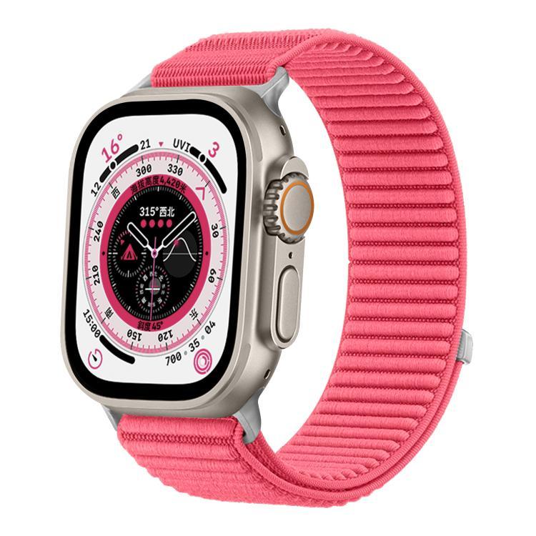 สายรัดนาฬิกาไนลอนถักตีนตุ๊กแกพร้อมอินเทอร์เฟซโลหะ สำหรับ Apple Watch 46mm / 49mm / 45mm / 44mm, สำหรับ Apple Watch 42mm / 41mm / 40mm / 38mm