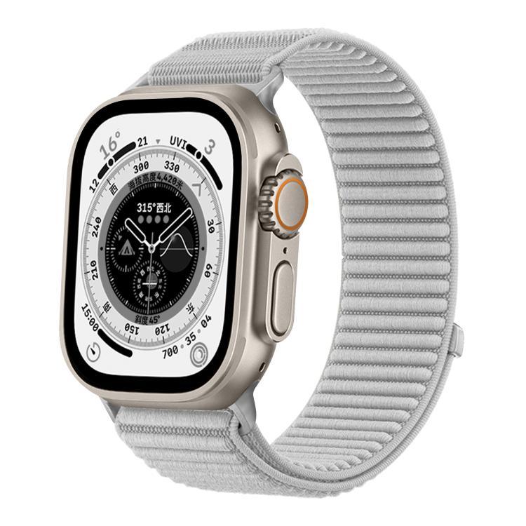 สายรัดนาฬิกาไนลอนถักตีนตุ๊กแกพร้อมอินเทอร์เฟซโลหะ สำหรับ Apple Watch 46mm / 49mm / 45mm / 44mm, สำหรับ Apple Watch 42mm / 41mm / 40mm / 38mm