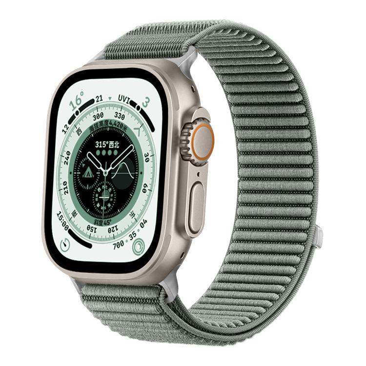 สายรัดนาฬิกาไนลอนถักตีนตุ๊กแกพร้อมอินเทอร์เฟซโลหะ สำหรับ Apple Watch 46mm / 49mm / 45mm / 44mm, สำหรับ Apple Watch 42mm / 41mm / 40mm / 38mm