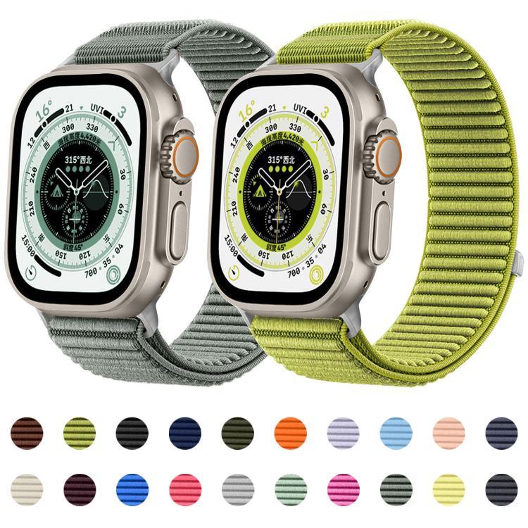 สายรัดนาฬิกาไนลอนถักตีนตุ๊กแกพร้อมอินเทอร์เฟซโลหะ สำหรับ Apple Watch 46mm / 49mm / 45mm / 44mm, สำหรับ Apple Watch 42mm / 41mm / 40mm / 38mm