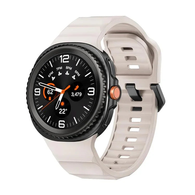 สายซิลิโคนหัวล็อกสีดำ Wave สำหรับ Samsung Galaxy Watch8 / Watch8 Classic