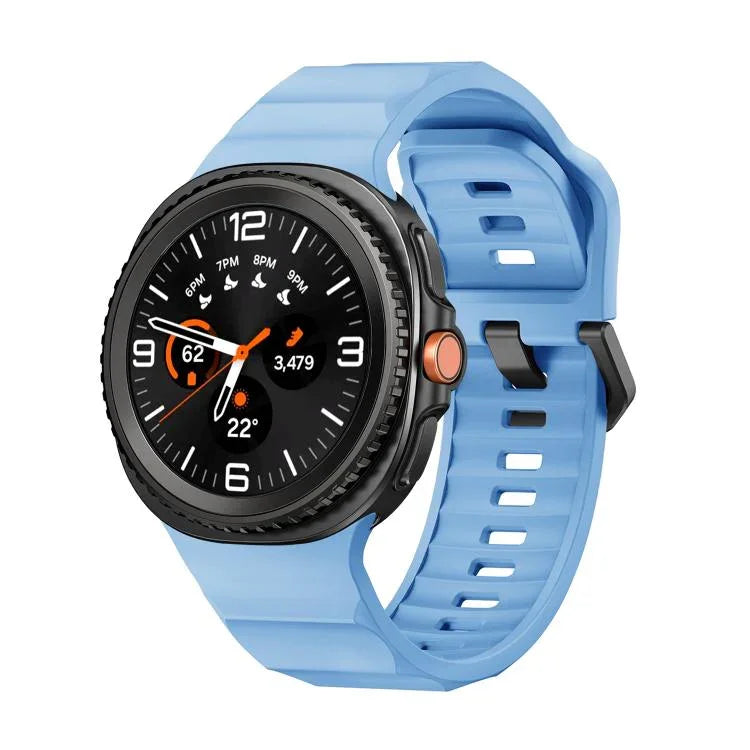 สายซิลิโคนหัวล็อกสีดำ Wave สำหรับ Samsung Galaxy Watch8 / Watch8 Classic