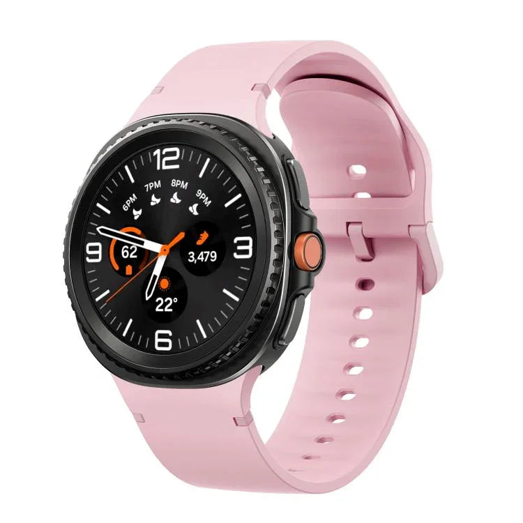 สายซิลิโคนเย็บขอบสีเรียบสำหรับ Samsung Galaxy Watch8 / Watch8 Classic ขนาด S, M