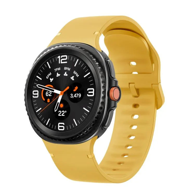 สายซิลิโคนเย็บขอบสีเรียบสำหรับ Samsung Galaxy Watch8 / Watch8 Classic ขนาด S, M