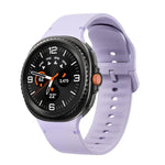 สายซิลิโคนเย็บขอบสีเรียบสำหรับ Samsung Galaxy Watch8 / Watch8 Classic ขนาด S, M