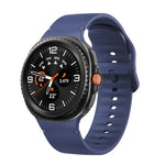 สายซิลิโคนเย็บขอบสีเรียบสำหรับ Samsung Galaxy Watch8 / Watch8 Classic ขนาด S, M