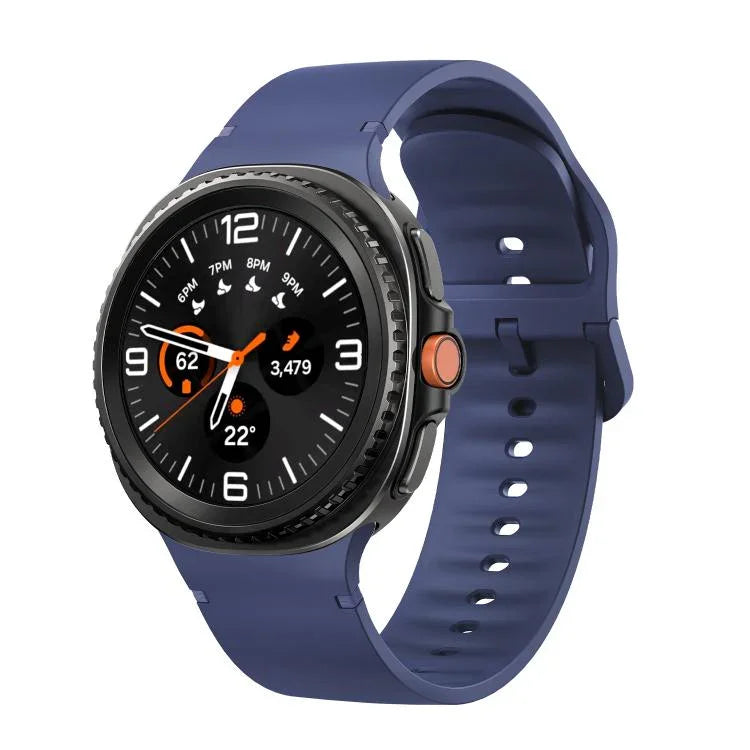 สายซิลิโคนเย็บขอบสีเรียบสำหรับ Samsung Galaxy Watch8 / Watch8 Classic ขนาด S, M