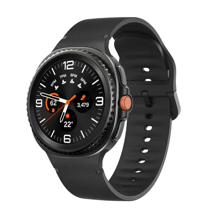 สายซิลิโคนเย็บขอบสีเรียบสำหรับ Samsung Galaxy Watch8 / Watch8 Classic ขนาด S, M