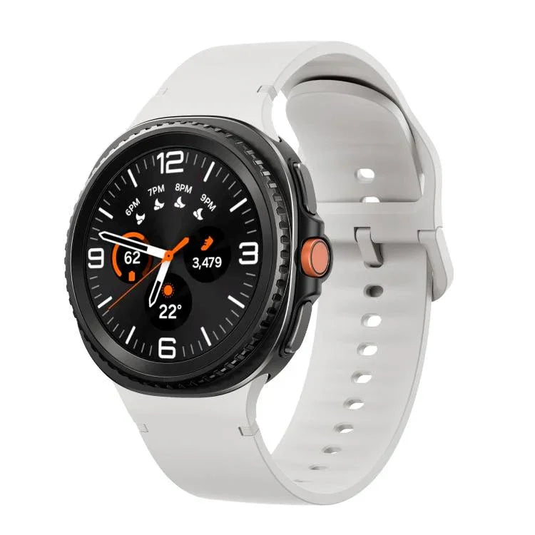 สายซิลิโคนเย็บขอบสีเรียบสำหรับ Samsung Galaxy Watch8 / Watch8 Classic ขนาด S, M