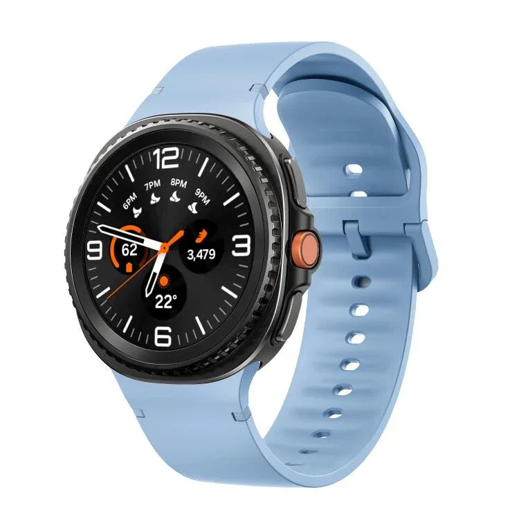 สายซิลิโคนเย็บขอบสีเรียบสำหรับ Samsung Galaxy Watch8 / Watch8 Classic ขนาด S, M
