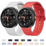 สายซิลิโคนเย็บขอบสีเรียบสำหรับ Samsung Galaxy Watch8 / Watch8 Classic ขนาด S, M