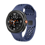 สายซิลิโคนหัวล็อกกลับสีดำแบบรูสำหรับ Samsung Galaxy Watch8 / Watch8 Classic