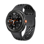 สายซิลิโคนหัวล็อกกลับสีดำแบบรูสำหรับ Samsung Galaxy Watch8 / Watch8 Classic