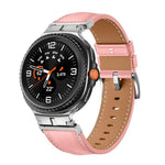 สายรัดนาฬิกาหนังแท้หัวเชื่อมต่อโลหะ สำหรับ Samsung Galaxy Watch8 / Watch8 Classic