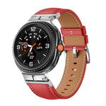 สายรัดนาฬิกาหนังแท้หัวเชื่อมต่อโลหะ สำหรับ Samsung Galaxy Watch8 / Watch8 Classic