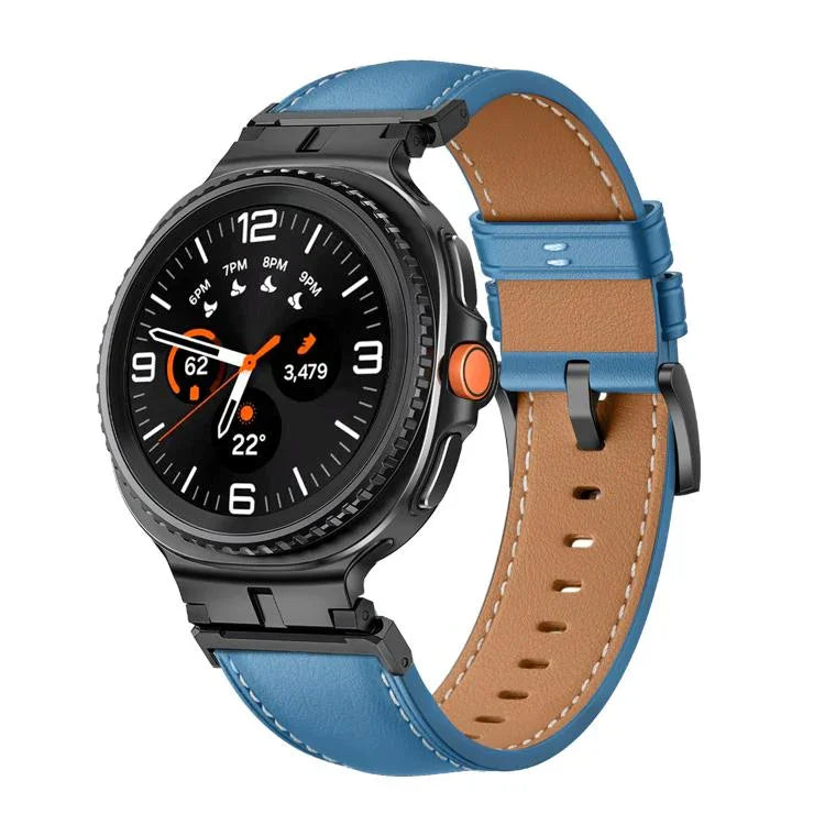 สายรัดนาฬิกาหนังแท้หัวเชื่อมต่อโลหะ สำหรับ Samsung Galaxy Watch8 / Watch8 Classic