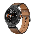 สายรัดนาฬิกาหนังแท้หัวเชื่อมต่อโลหะ สำหรับ Samsung Galaxy Watch8 / Watch8 Classic