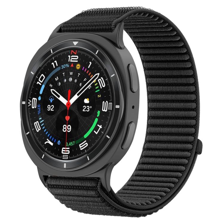 สายรัดนาฬิกาแบบตีนตุ๊กแกไนลอนถักพร้อมข้อต่อโลหะ สำหรับ Samsung Galaxy Watch8 / Watch8 Classic