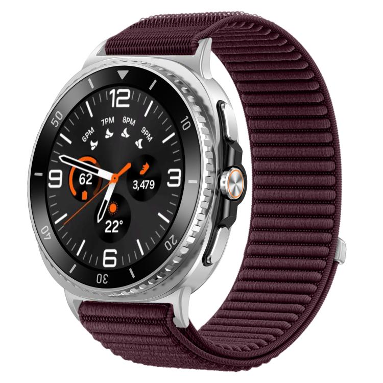 สายรัดนาฬิกาแบบตีนตุ๊กแกไนลอนถักพร้อมข้อต่อโลหะ สำหรับ Samsung Galaxy Watch8 / Watch8 Classic