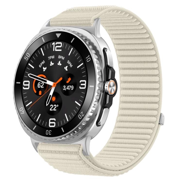 สายรัดนาฬิกาแบบตีนตุ๊กแกไนลอนถักพร้อมข้อต่อโลหะ สำหรับ Samsung Galaxy Watch8 / Watch8 Classic