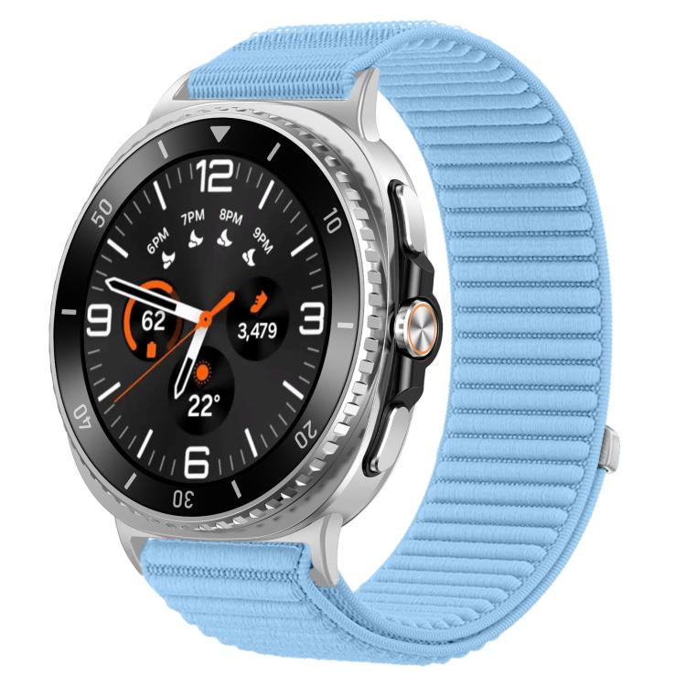 สายรัดนาฬิกาแบบตีนตุ๊กแกไนลอนถักพร้อมข้อต่อโลหะ สำหรับ Samsung Galaxy Watch8 / Watch8 Classic