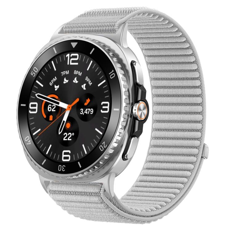 สายรัดนาฬิกาแบบตีนตุ๊กแกไนลอนถักพร้อมข้อต่อโลหะ สำหรับ Samsung Galaxy Watch8 / Watch8 Classic