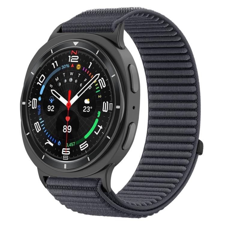 สายรัดนาฬิกาแบบตีนตุ๊กแกไนลอนถักพร้อมข้อต่อโลหะ สำหรับ Samsung Galaxy Watch8 / Watch8 Classic