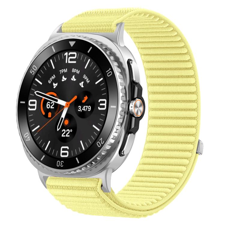 สายรัดนาฬิกาแบบตีนตุ๊กแกไนลอนถักพร้อมข้อต่อโลหะ สำหรับ Samsung Galaxy Watch8 / Watch8 Classic