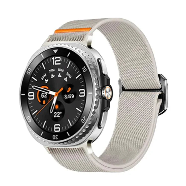 Bull Bead Buckle Elastic Nylon Watch Band, For Samsung Galaxy Watch8 / Watch8 Classic