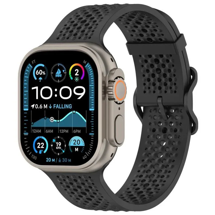 สายรัดนาฬิกาซิลิโคนมีรูระบายอากาศ สำหรับ Apple Watch 46 มม. / 49 มม. / 45 มม. / 44 มม.