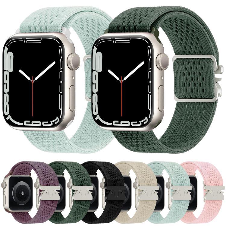 สายรัดนาฬิกาไนลอนถักพร้อมหัวเข็มขัดร่ม สำหรับ Apple Watch 46 มม. / 49 มม. / 45 มม. / 44 มม. สำหรับ Apple Watch 42 มม. / 41 มม. / 40 มม. / 38 มม.