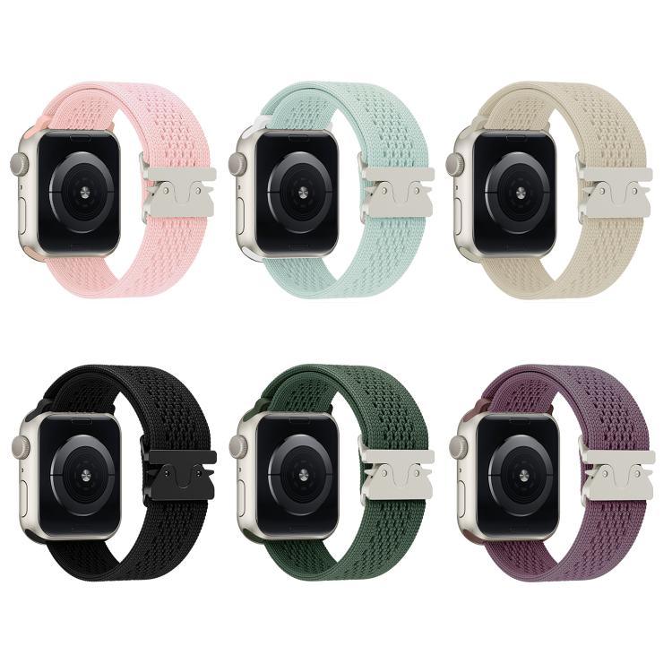 สายรัดนาฬิกาไนลอนถักพร้อมหัวเข็มขัดร่ม สำหรับ Apple Watch 46 มม. / 49 มม. / 45 มม. / 44 มม. สำหรับ Apple Watch 42 มม. / 41 มม. / 40 มม. / 38 มม.