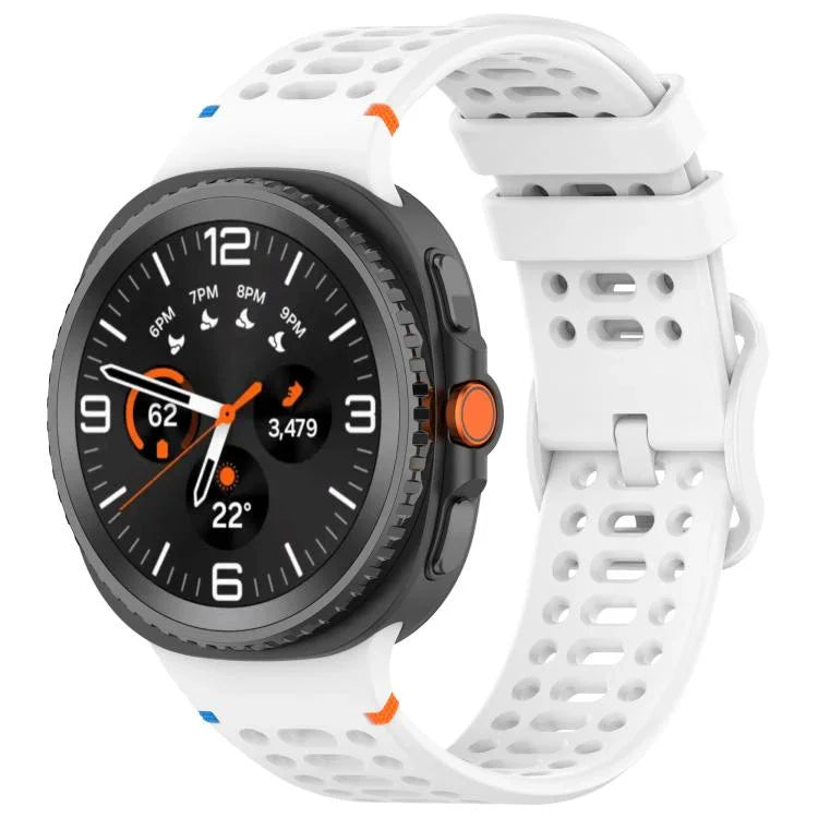 สายรัดนาฬิกาซิลิโคนเย็บระบายอากาศหัวเข็มขัดรูปเลขแปด สำหรับ Samsung Galaxy Watch8 / Watch8 Classic