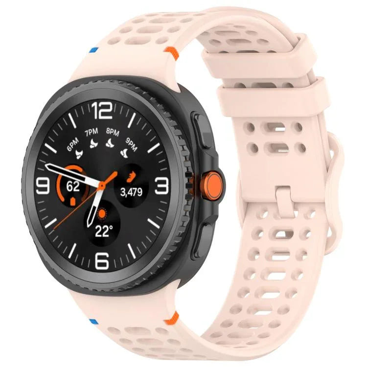 สายรัดนาฬิกาซิลิโคนเย็บระบายอากาศหัวเข็มขัดรูปเลขแปด สำหรับ Samsung Galaxy Watch8 / Watch8 Classic