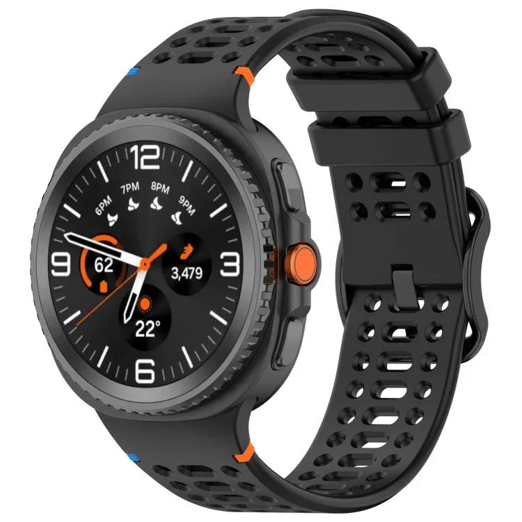 สายรัดนาฬิกาซิลิโคนเย็บระบายอากาศหัวเข็มขัดรูปเลขแปด สำหรับ Samsung Galaxy Watch8 / Watch8 Classic