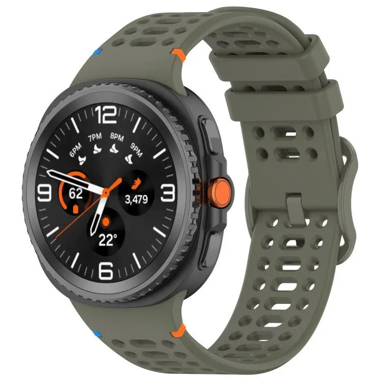 สายรัดนาฬิกาซิลิโคนเย็บระบายอากาศหัวเข็มขัดรูปเลขแปด สำหรับ Samsung Galaxy Watch8 / Watch8 Classic