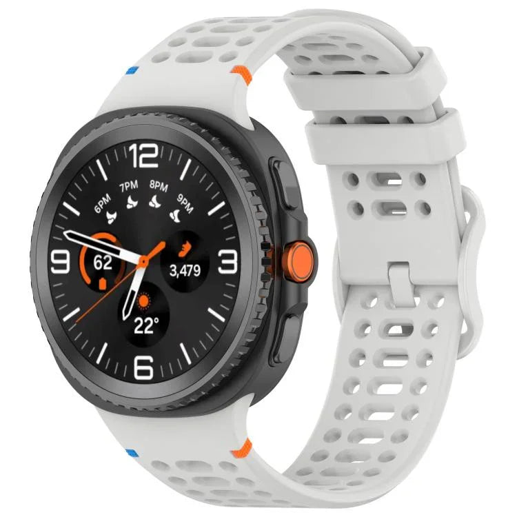 สายรัดนาฬิกาซิลิโคนเย็บระบายอากาศหัวเข็มขัดรูปเลขแปด สำหรับ Samsung Galaxy Watch8 / Watch8 Classic