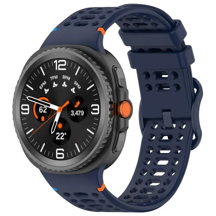 สายรัดนาฬิกาซิลิโคนเย็บระบายอากาศหัวเข็มขัดรูปเลขแปด สำหรับ Samsung Galaxy Watch8 / Watch8 Classic
