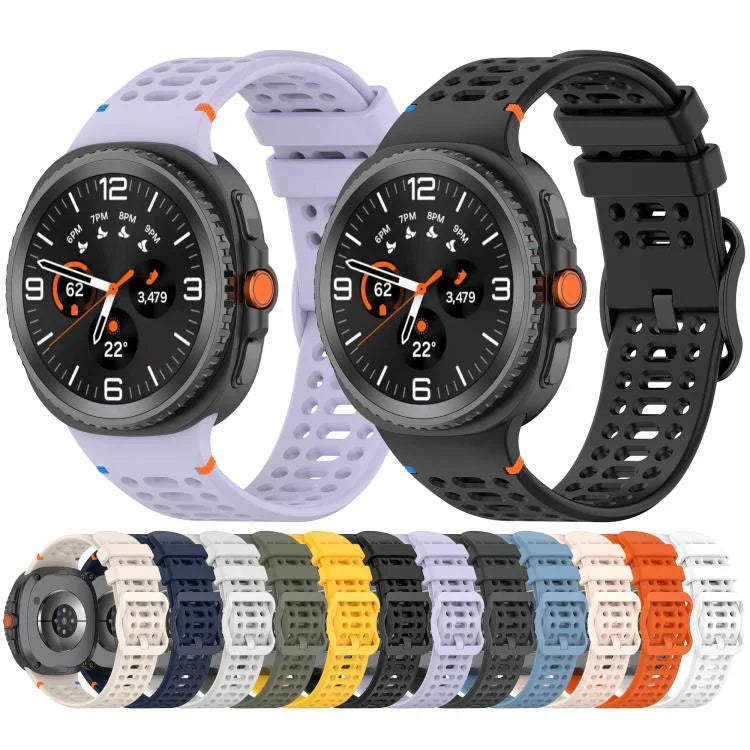 สายรัดนาฬิกาซิลิโคนเย็บระบายอากาศหัวเข็มขัดรูปเลขแปด สำหรับ Samsung Galaxy Watch8 / Watch8 Classic