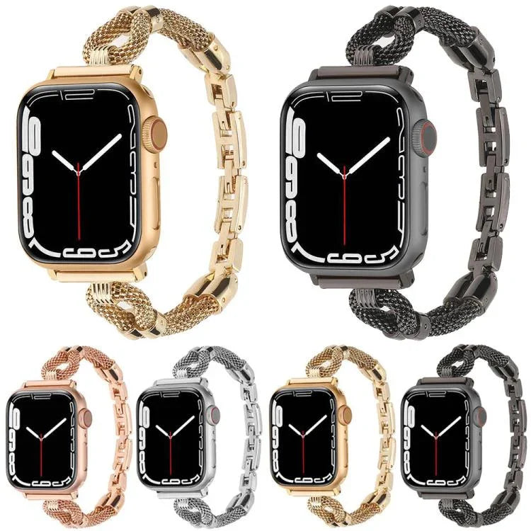 สายรัดนาฬิกาโลหะโซ่ทองแดง สำหรับ Apple Watch 46 มม. / 49 มม. / 45 มม. / 44 มม. สำหรับ Apple Watch 42 มม. / 41 มม. / 40 มม. / 38 มม.