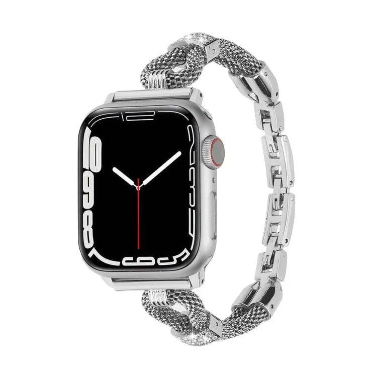สายรัดนาฬิกาโลหะโซ่ทองแดงประดับเพชร สำหรับ Apple Watch 46 มม. / 49 มม. / 45 มม. / 44 มม. สำหรับ Apple Watch 42 มม. / 41 มม. / 40 มม. / 38 มม.