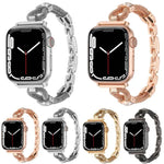 สายรัดนาฬิกาโลหะโซ่ทองแดงประดับเพชร สำหรับ Apple Watch 46 มม. / 49 มม. / 45 มม. / 44 มม. สำหรับ Apple Watch 42 มม. / 41 มม. / 40 มม. / 38 มม.