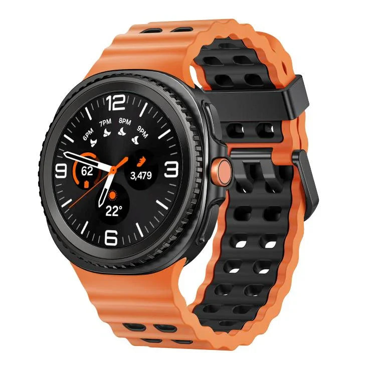 Ocean Style Quick Release Buckle Two Color Silicone Watch Band, For Samsung Galaxy Watch8 / Watch8 Classic