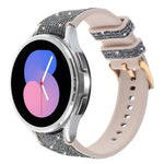 สายรัดนาฬิกาผสมหนังซิลิโคนกลิตเตอร์ สำหรับ Samsung Galaxy Watch 7 40 / 44มม.