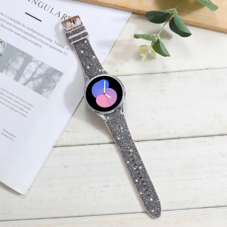 สายรัดนาฬิกาผสมหนังซิลิโคนกลิตเตอร์ สำหรับ Samsung Galaxy Watch 7 40 / 44มม.