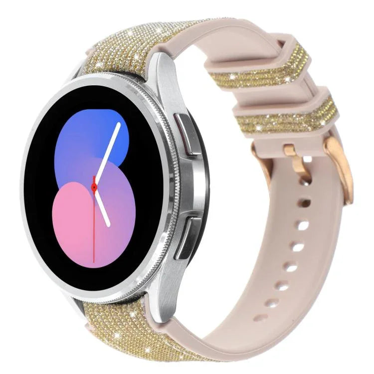 สายรัดนาฬิกาผสมหนังซิลิโคนกลิตเตอร์ สำหรับ Samsung Galaxy Watch 7 40 / 44มม.