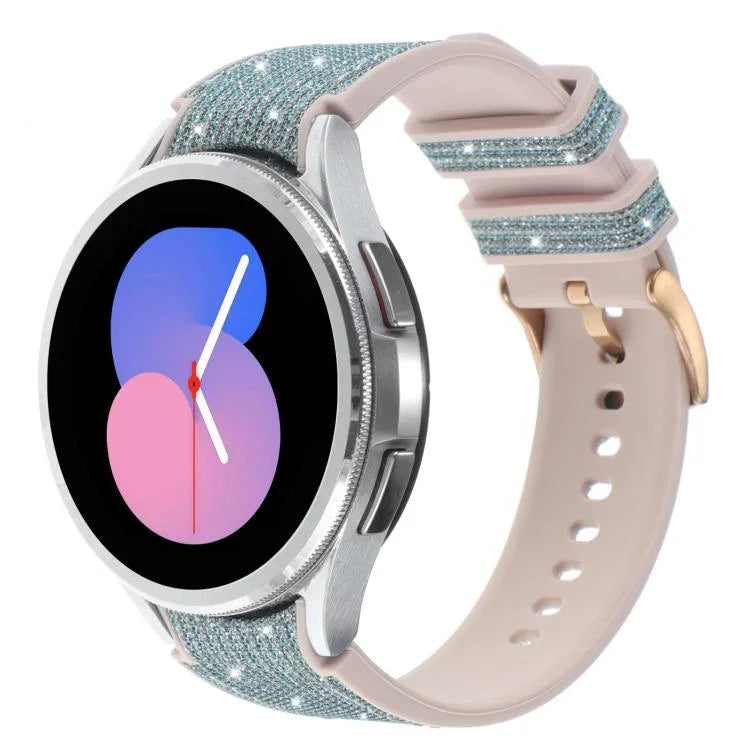 สายรัดนาฬิกาผสมหนังซิลิโคนกลิตเตอร์ สำหรับ Samsung Galaxy Watch 7 40 / 44มม.