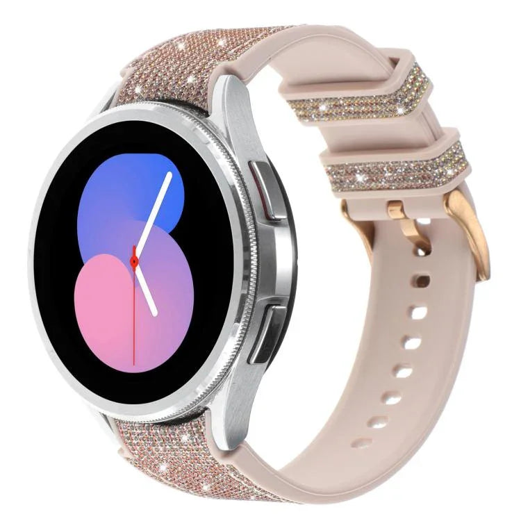 สายรัดนาฬิกาผสมหนังซิลิโคนกลิตเตอร์ สำหรับ Samsung Galaxy Watch 7 40 / 44มม.
